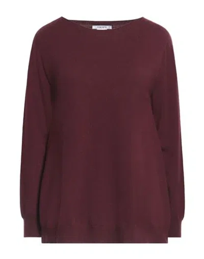 Kangra Cashmere Kangra Woman Sweater Burgundy Size 8 Wool, Silk, Cashmere In Red