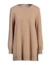 Kangra Cashmere Kangra Woman Sweater Camel Size 8 Wool, Silk, Cashmere In Beige