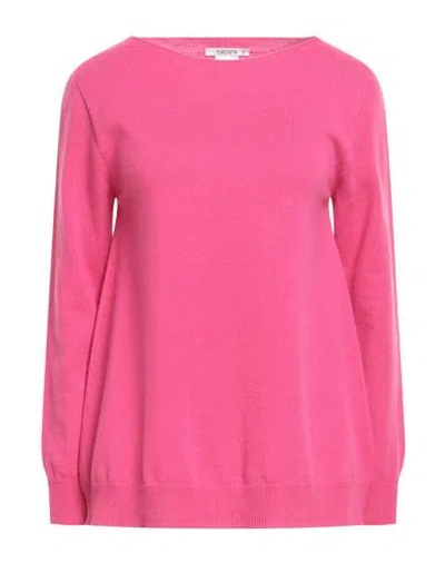 Kangra Woman Sweater Fuchsia Size 8 Wool, Silk, Cashmere In Pink