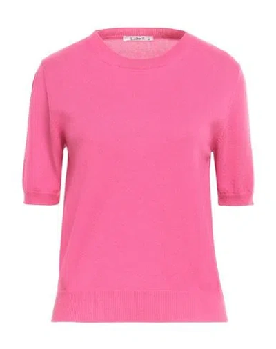 Kangra Woman Sweater Fuchsia Size 8 Wool, Silk, Cashmere In Pink