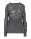 Kangra Cashmere Kangra Woman Sweater Lead Size 8 Wool, Polyester, Alpaca Wool, Polyamide In Grey