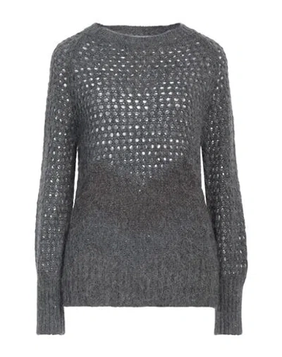 Kangra Cashmere Kangra Woman Sweater Lead Size 8 Wool, Polyester, Alpaca Wool, Polyamide In Grey