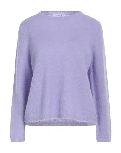 Kangra Woman Sweater Lilac Size 4 Textile Fibers In Purple