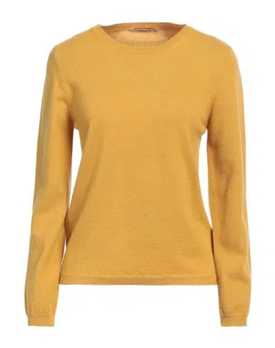 Kangra Cashmere Kangra Woman Sweater Ocher Size 6 Merino Wool, Cashmere In Yellow