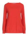 Kangra Cashmere Kangra Woman Sweater Tomato Red Size 10 Wool, Silk, Cashmere In Tomato Red