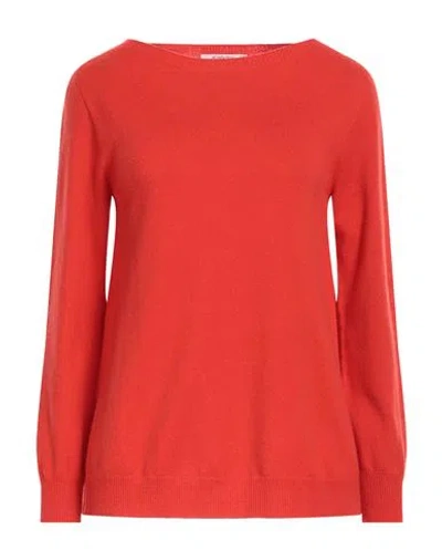 Kangra Woman Sweater Tomato Red Size 10 Wool, Silk, Cashmere