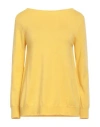 Kangra Cashmere Kangra Woman Sweater Yellow Size 12 Wool, Silk, Cashmere