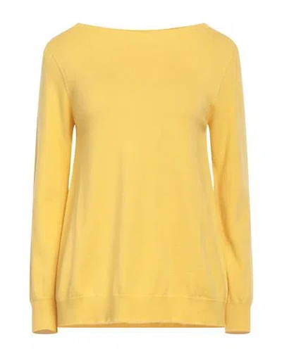 Kangra Woman Sweater Yellow Size 6 Wool, Silk, Cashmere