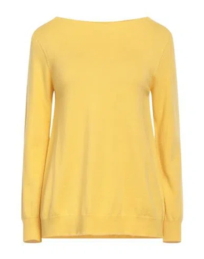 Kangra Cashmere Kangra Woman Sweater Yellow Size 12 Wool, Silk, Cashmere