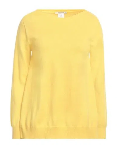 Kangra Woman Sweater Yellow Size 12 Wool, Silk, Cashmere