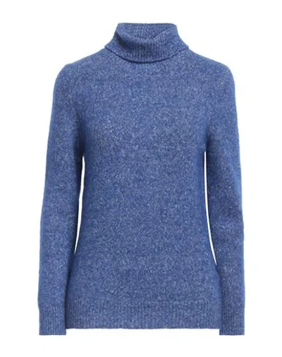Kangra Cashmere Kangra Woman Turtleneck Blue Size 6 Alpaca Wool, Cotton, Polyamide, Wool, Elastane