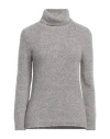 Kangra Cashmere Kangra Woman Turtleneck Taupe Size 8 Alpaca Wool, Cotton, Polyamide, Wool, Elastane In Grey