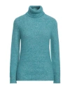 Kangra Woman Turtleneck Emerald Green Size 10 Alpaca Wool, Cotton, Polyamide, Wool, Elastane