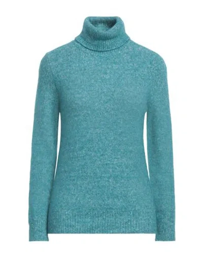 Kangra Woman Turtleneck Emerald Green Size 10 Alpaca Wool, Cotton, Polyamide, Wool, Elastane