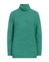 Kangra Woman Turtleneck Green Size 10 Alpaca Wool, Cotton, Polyamide, Wool, Elastane