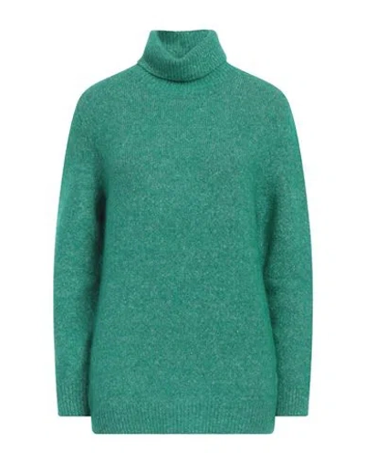 Kangra Woman Turtleneck Green Size 8 Alpaca Wool, Cotton, Polyamide, Wool, Elastane