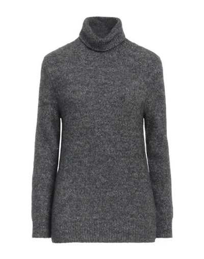 Kangra Cashmere Kangra Woman Turtleneck Grey Size 4 Alpaca Wool, Cotton, Polyamide, Wool, Elastane In Grey