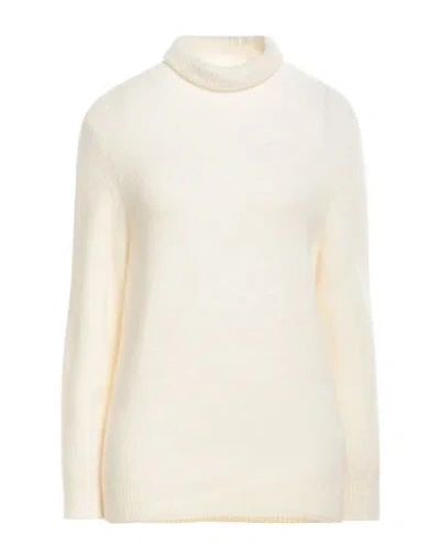 Kangra Woman Turtleneck Ivory Size 10 Alpaca Wool, Cotton, Polyamide, Wool, Elastane In Neutral