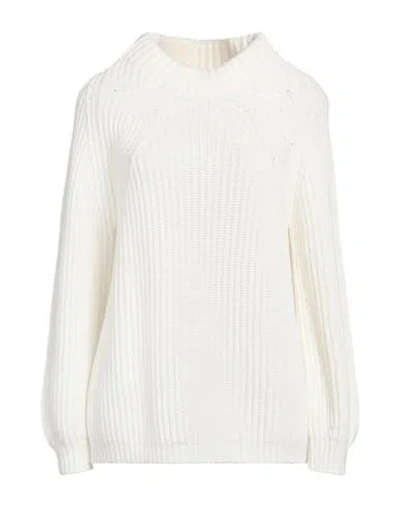 Kangra Woman Turtleneck Ivory Size 6 Wool In White