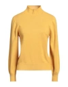 Kangra Cashmere Kangra Woman Turtleneck Ocher Size 8 Merino Wool, Cashmere In Yellow