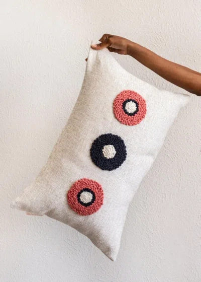 Kanju Interiors Afriscandi Circles Throw Pillow In Neutral