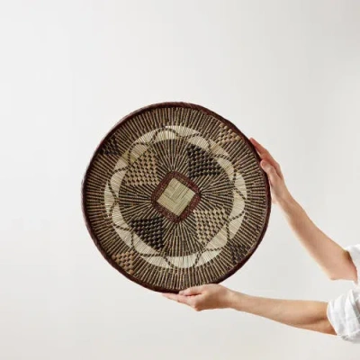 Kanju Interiors Binga Lace Patterned Basket In Brown