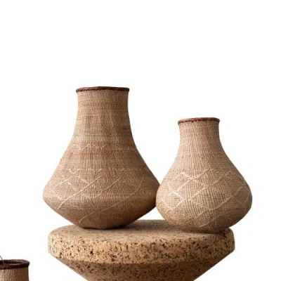 Kanju Interiors Binga Nongo Natural Woven Gourd Basket In Neutral