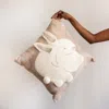 Kanju Interiors Bunny Rabbit Blush Wool Throw Pillow In Brown