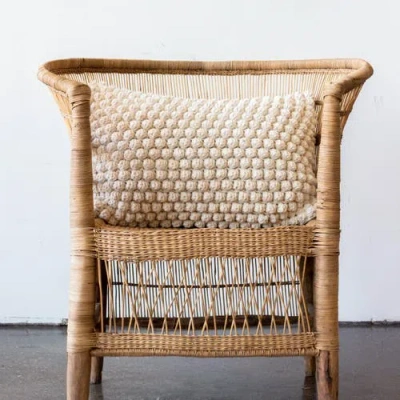 Kanju Interiors Cotton Bobbles Textured Throw Pillow In Neutral