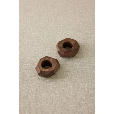 Kanju Interiors Dor+kie Black Walnut Napkin Ring In Brown