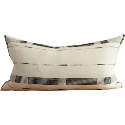 Kanju Interiors Fulcrum Oversized Cotton Lumbar Pillow In Black