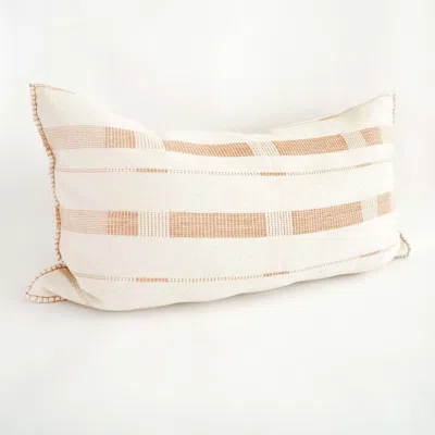 Kanju Interiors Fulcrum Oversized Cotton Lumbar Pillow In White