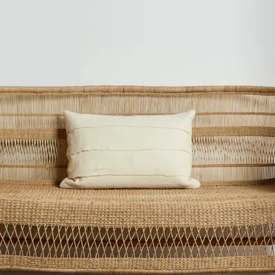 Kanju Interiors Layered Hand-felted Merino Wool Throw Pillow In White