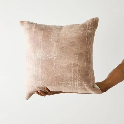 Kanju Interiors Linear Dusty Rose Hand-felted Merino Wool Throw Pillow W/ Insert In Animal Print