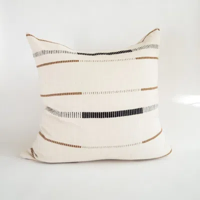 Kanju Interiors Mason Hand-loomed Cotton Pillow In Brown