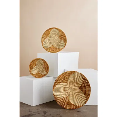 Kanju Interiors Maua Banana Bark Wall Basket In Brown