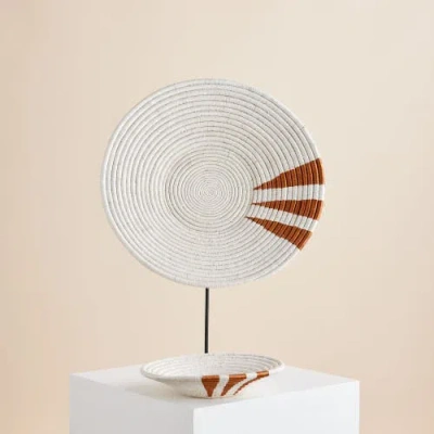 Kanju Interiors Moja Copper Wall Basket In White