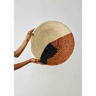 Kanju Interiors Mongu Tri-color Hand-woven Decorative Bowl In Brown