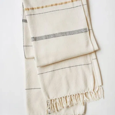 Kanju Interiors Nadi Hand-loomed Cotton Throw In Neutral