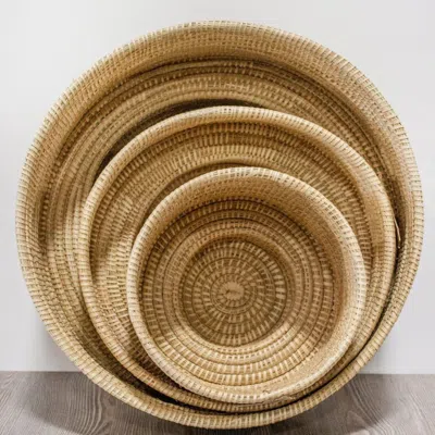 Kanju Interiors Natural Woven Dengu Basket In Brown