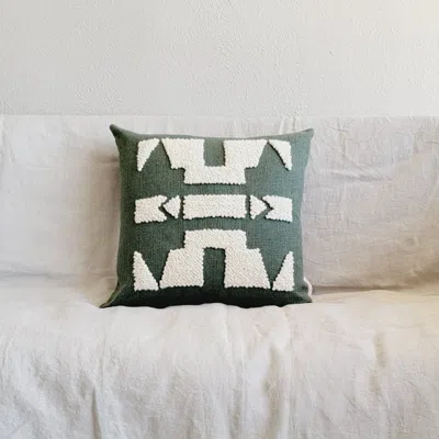 Kanju Interiors Ndebele Forest Green Throw Pillow