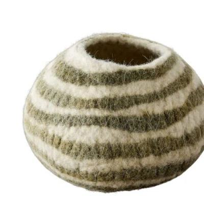 Kanju Interiors Pathways Decorative Wool Ukhamba Bowl In Multi