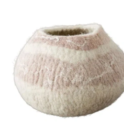 Kanju Interiors Soft Stone Harmony Ukhamba Wool Bowl In Multi