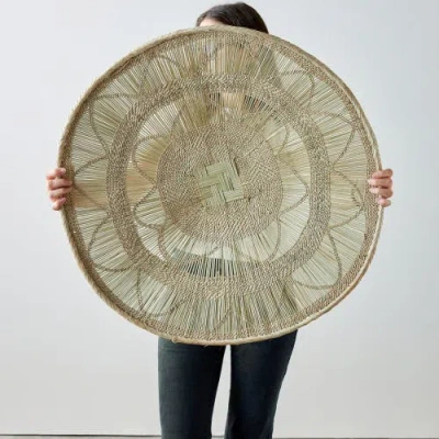 Kanju Interiors Statement Binga Lace Blonde Basket In Brown