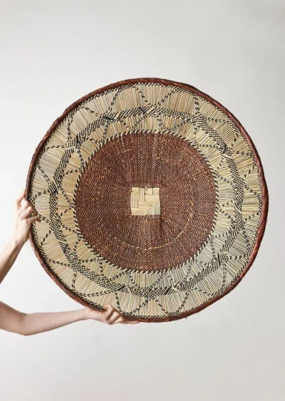 Kanju Interiors Statement Binga Lace Patterned Basket In Brown