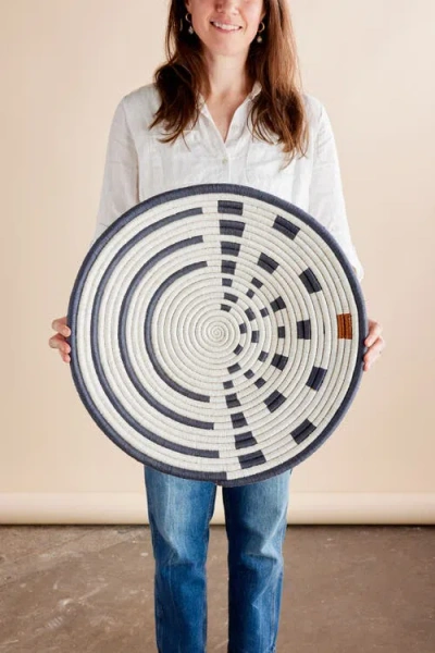 Kanju Interiors Sunrise Wall Basket In Blue