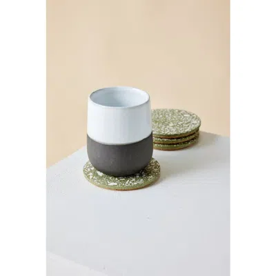 Kanju Interiors Terrazzo Coasters In Green