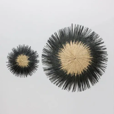Kanju Interiors Usiku Black And Natural Woven Wall Art