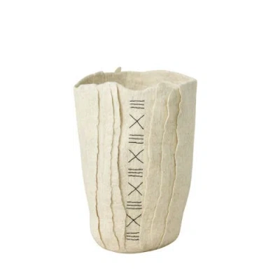 Kanju Interiors Zulu Hand-felted Wool Floor Vase In Multi