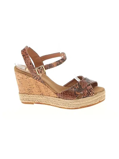 Pre-owned Kanna Wedges In Brown